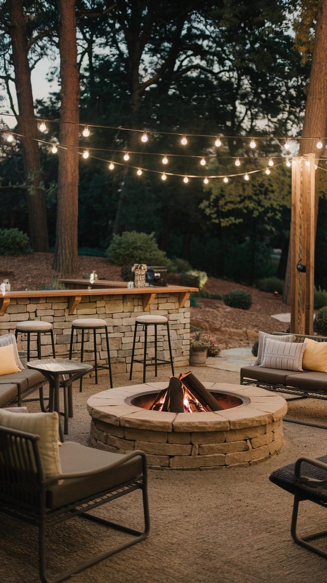 Backyard Bar and Fire Pit