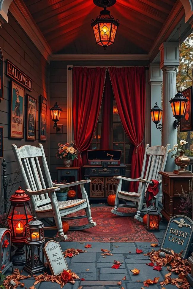 Vintage Horror Movie Porch