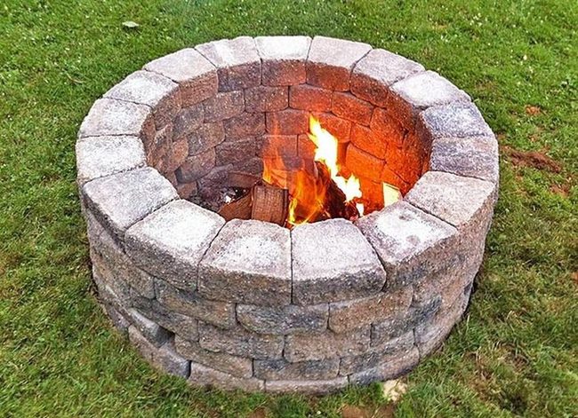 Gray Stone Circle With Dancing Flames