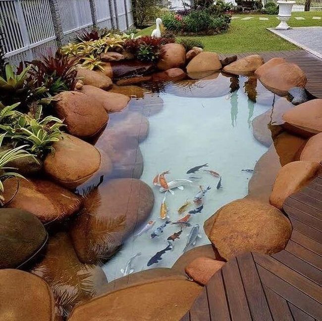 Koi Pond Garden Centerpiece