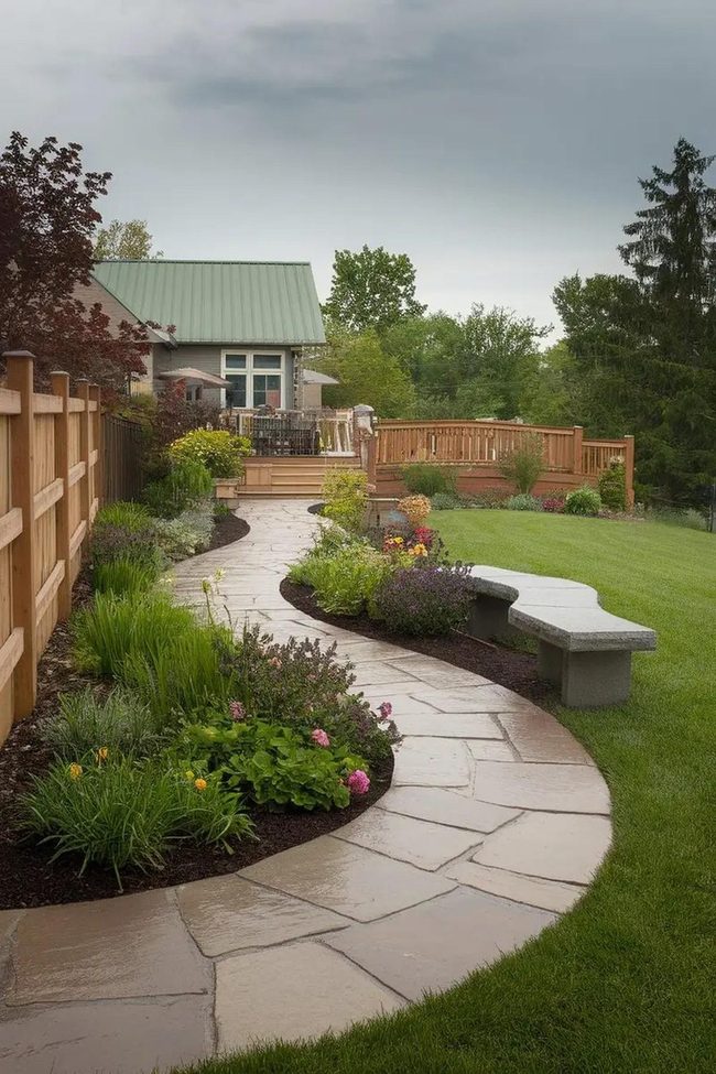 Winding Stone Path Patio