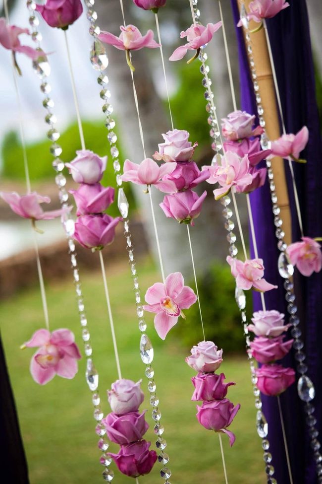 Beaded Florals Cast Prismatic Light