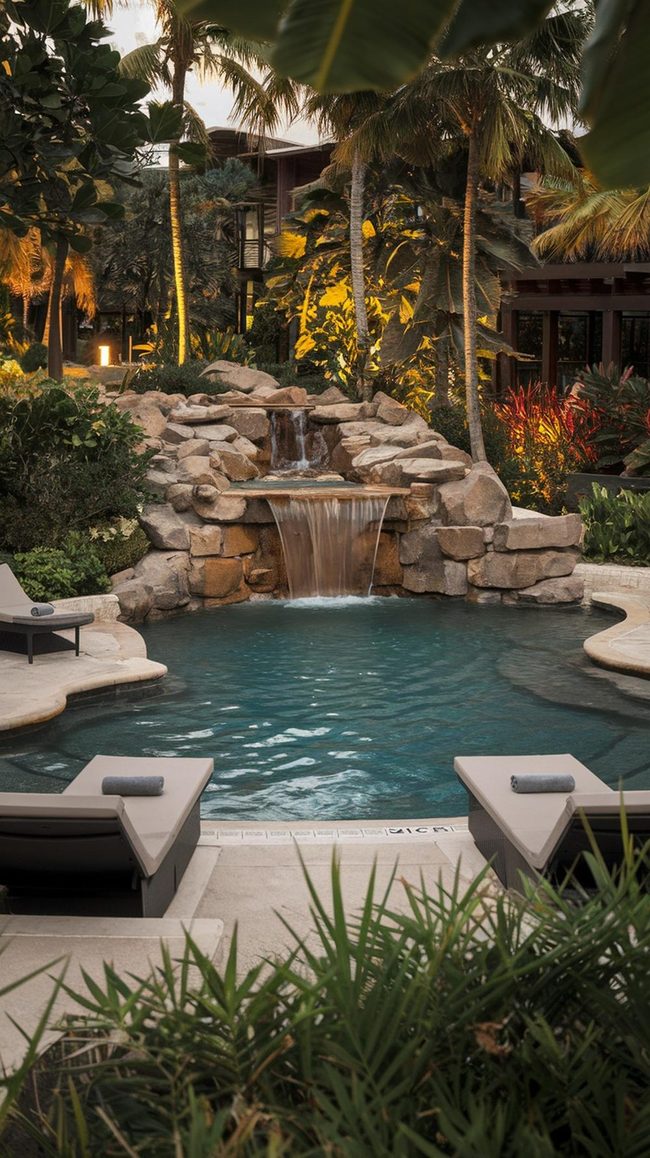 Cascading Water Luxury Poolside