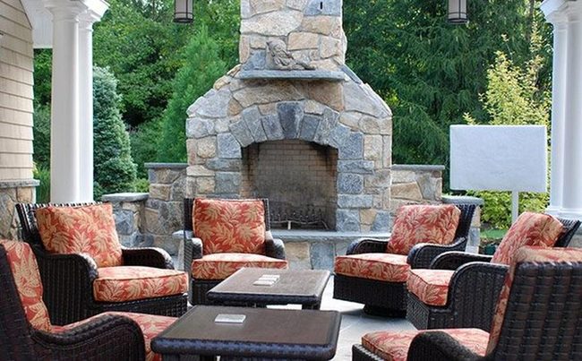 Stone Fireplace Under Starlight
