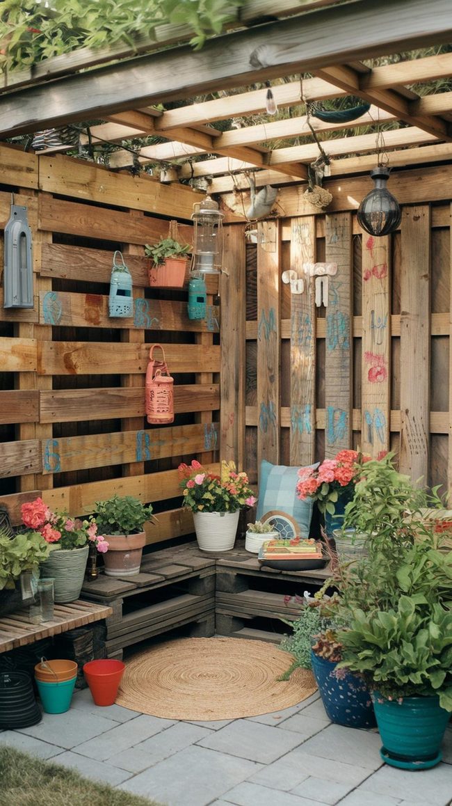 Hand-Painted Maple Outdoor Fence