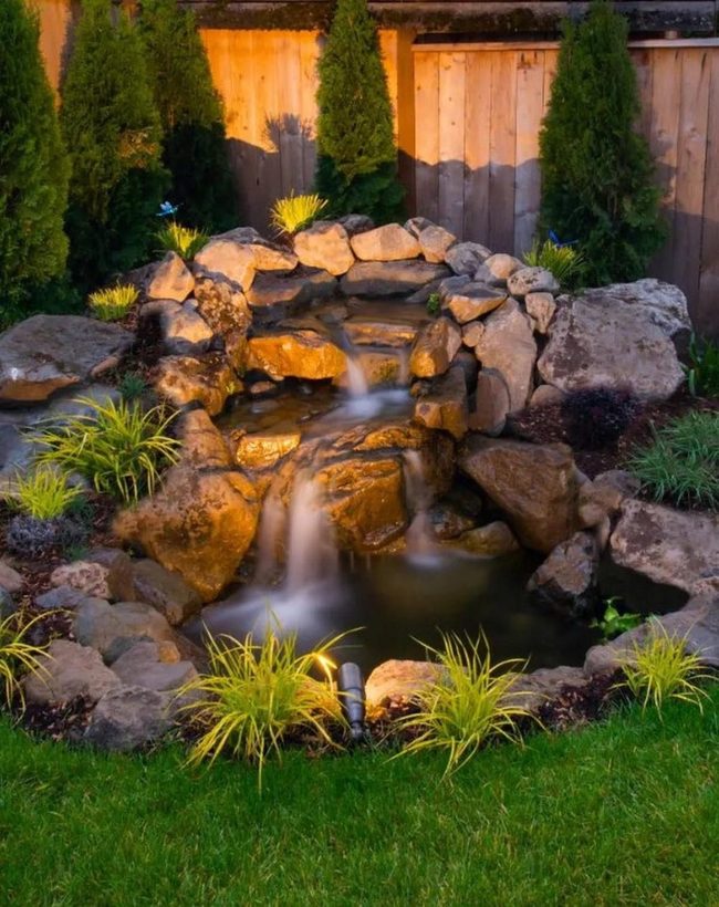 Stone Waterfall Green Oasis