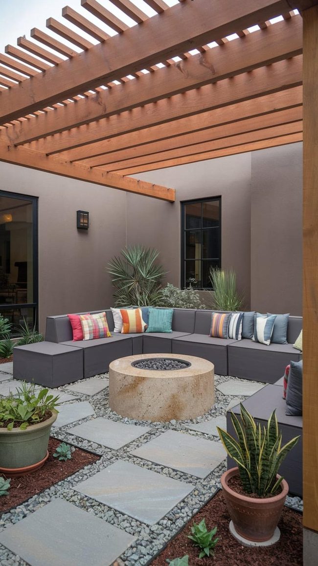 Crunchy Pea Gravel Pergola Retreat