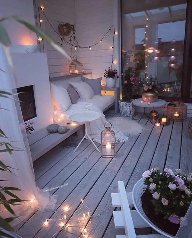 Candlelit Garden Retreat With String Lights