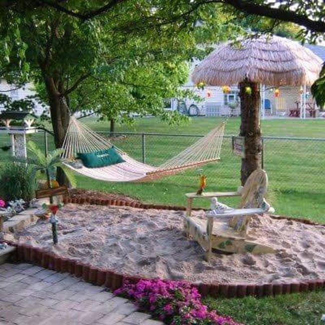 Brick Paths, Sand, Hammock Bliss