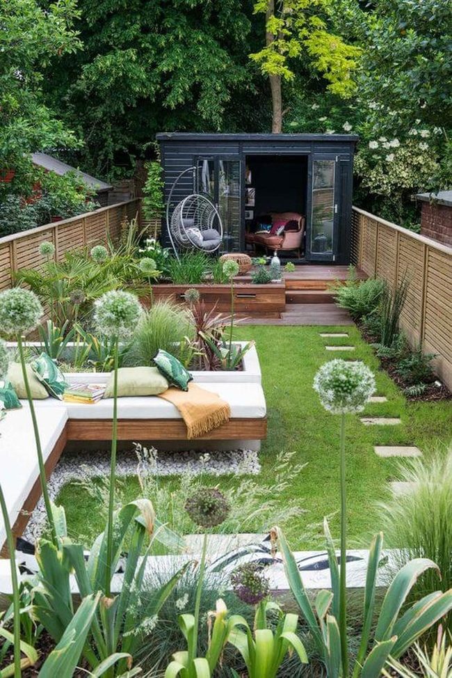 Wood Decks Among Purple Flowers
