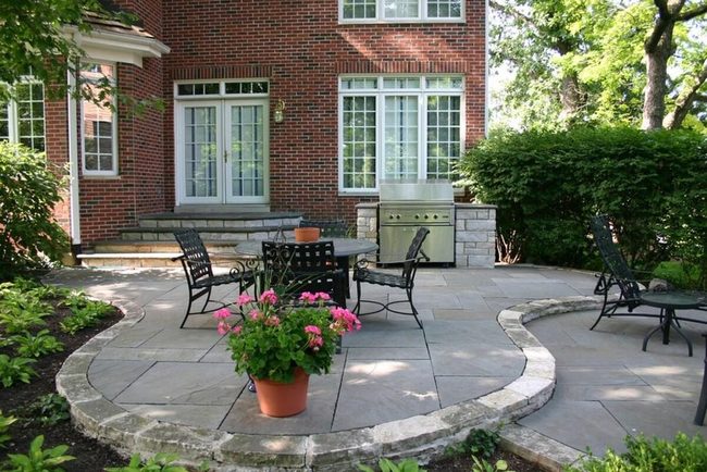 Stamped Concrete Courtyard With Slate Texture