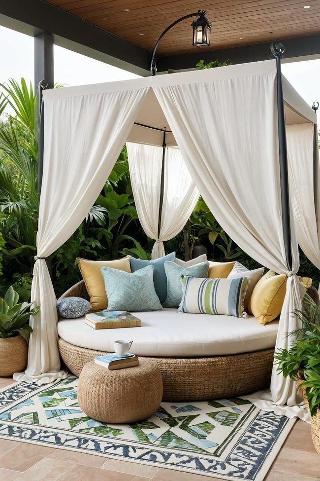 Patio Daybed With Canopy Shade