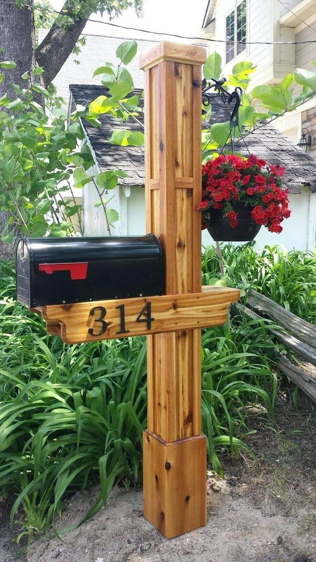 Clean Lines Mailbox With Flowering Planter