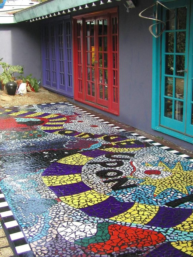 Broken Tile Mosaic Garden Path