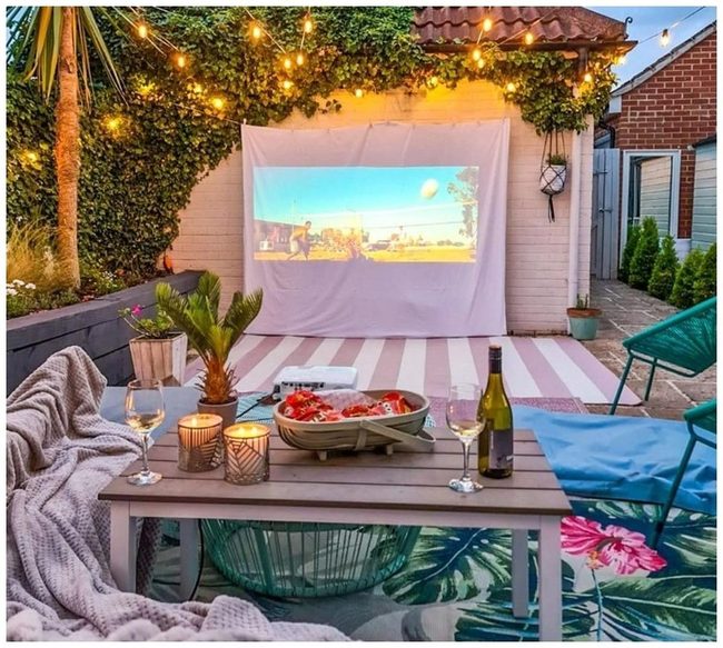 Backyard Movie Screen From Sheets