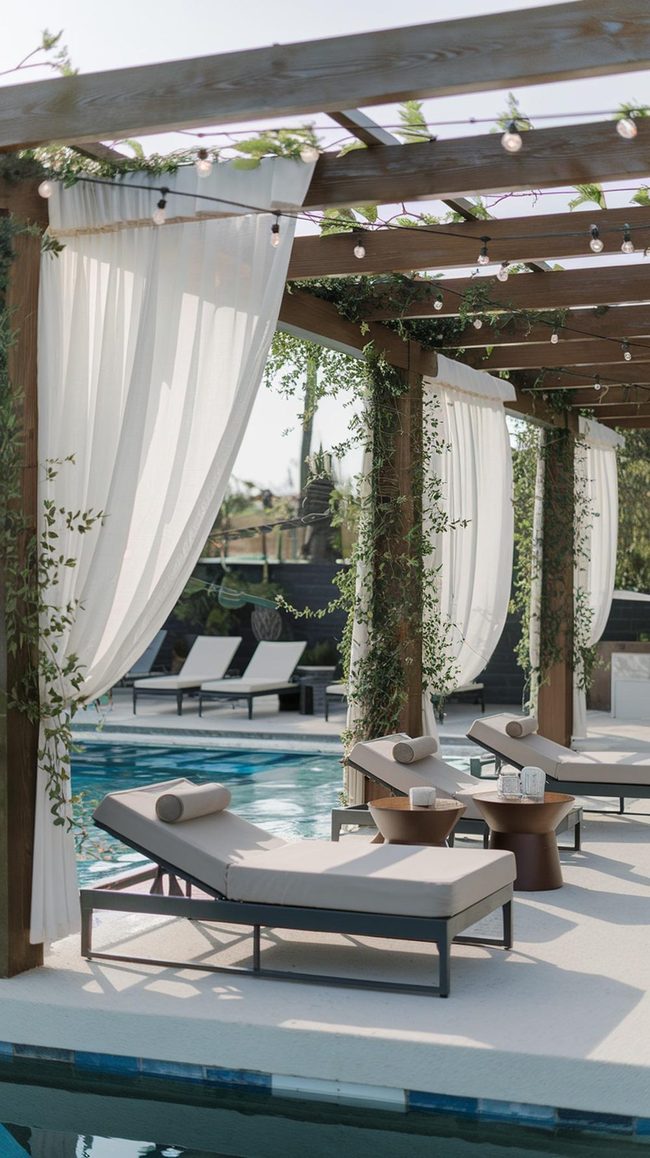 Pergola Shade Over Poolside