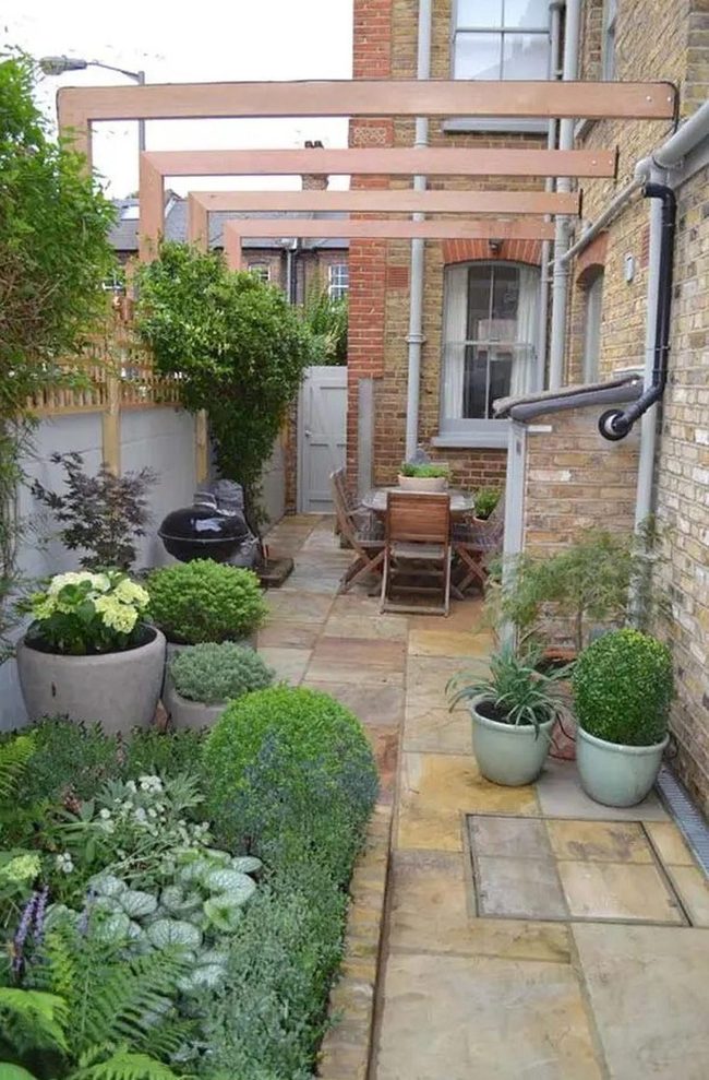 Stone Patio Surrounded By Living Green