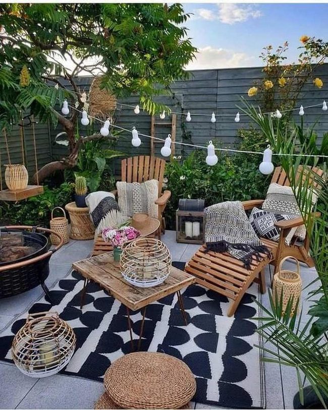 Layered Fabric Patterns Outdoor Boho