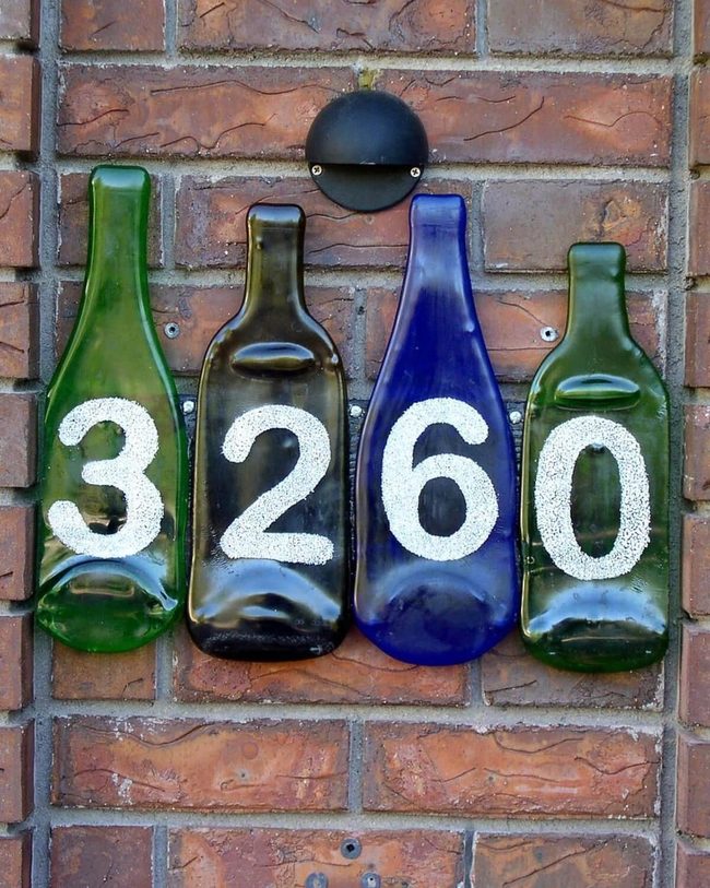 Illuminated Glass Bottle House Numbers