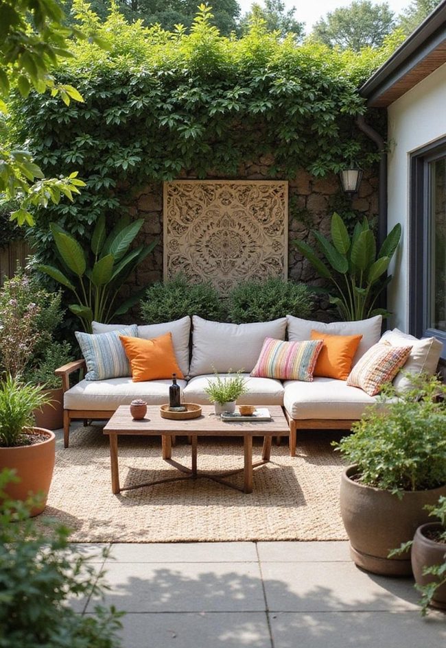 Weatherproof Sectional With Plush Cushions