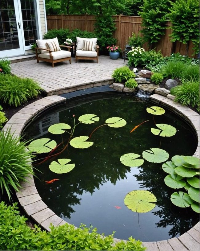 Floating Plants Transform Shallow Patio Pond