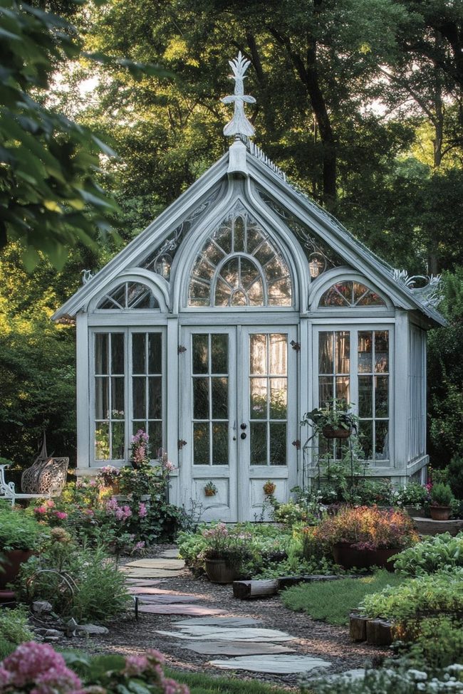 Colorful Glass Garden Sanctuary