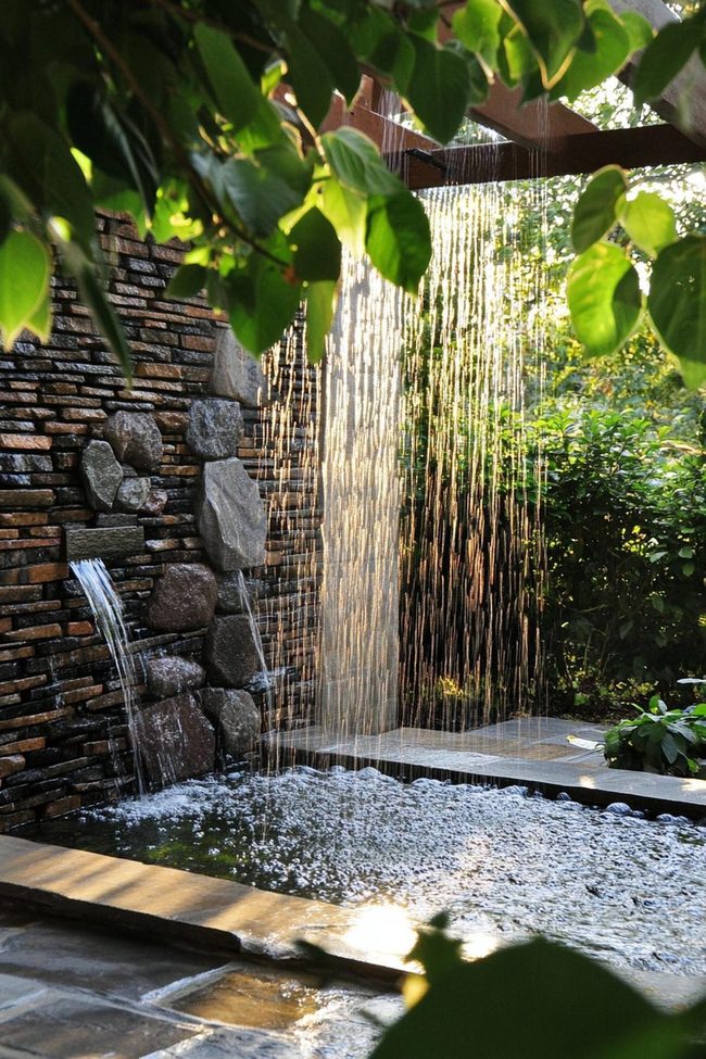 Cascading Water Privacy Screen