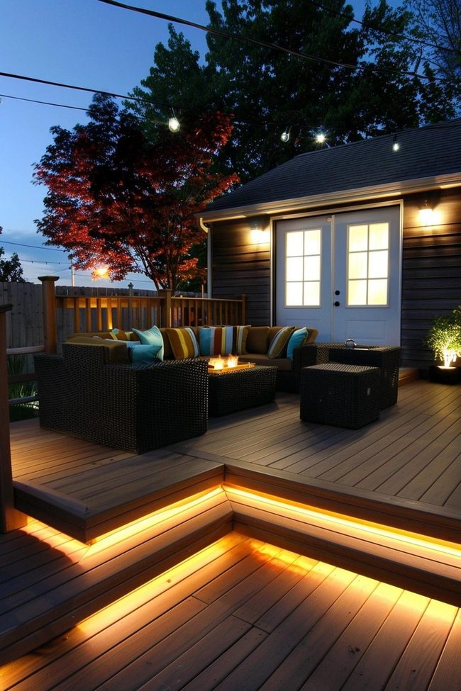 Layered Exterior Lighting Refines Decks
