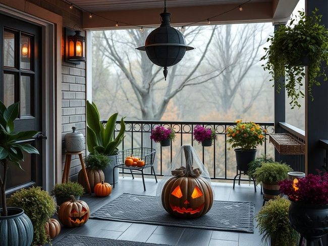 Giant Purple-Lit Monster Yard Display