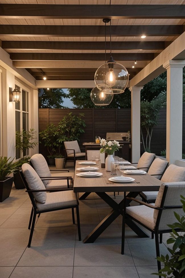 Sunlit Patio Dining Elegance