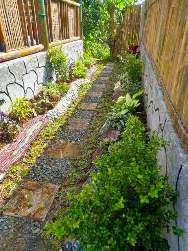 Stone Path Through Living Walls