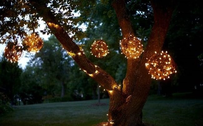 Glowing Grapevine Garden Spheres