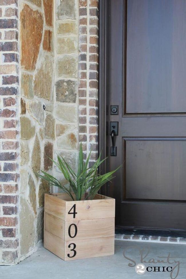Natural Wood Planters Frame Entry