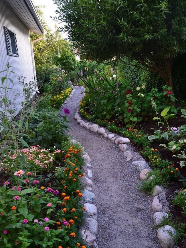Pink And Orange Garden Path