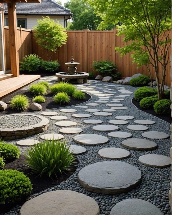 Stone Path Through Gravel Garden