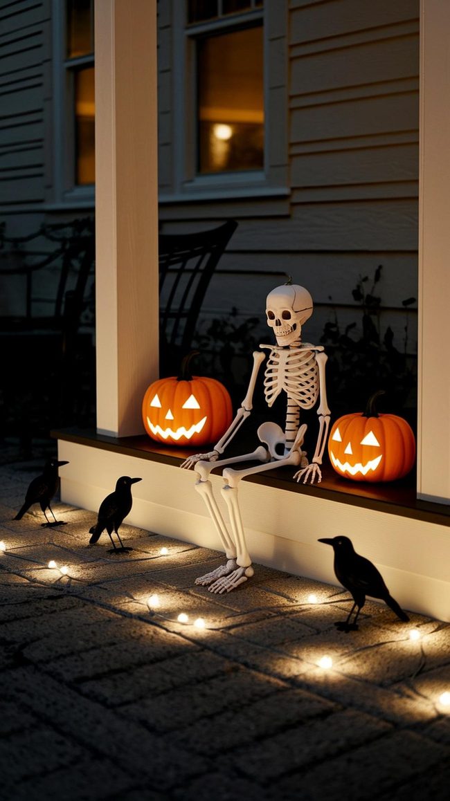 Skeleton Window Glow Halloween
