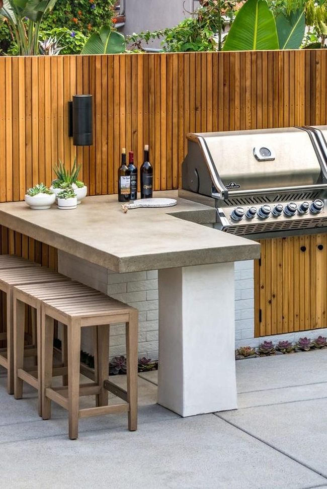 Concrete Counter Outdoor Kitchen