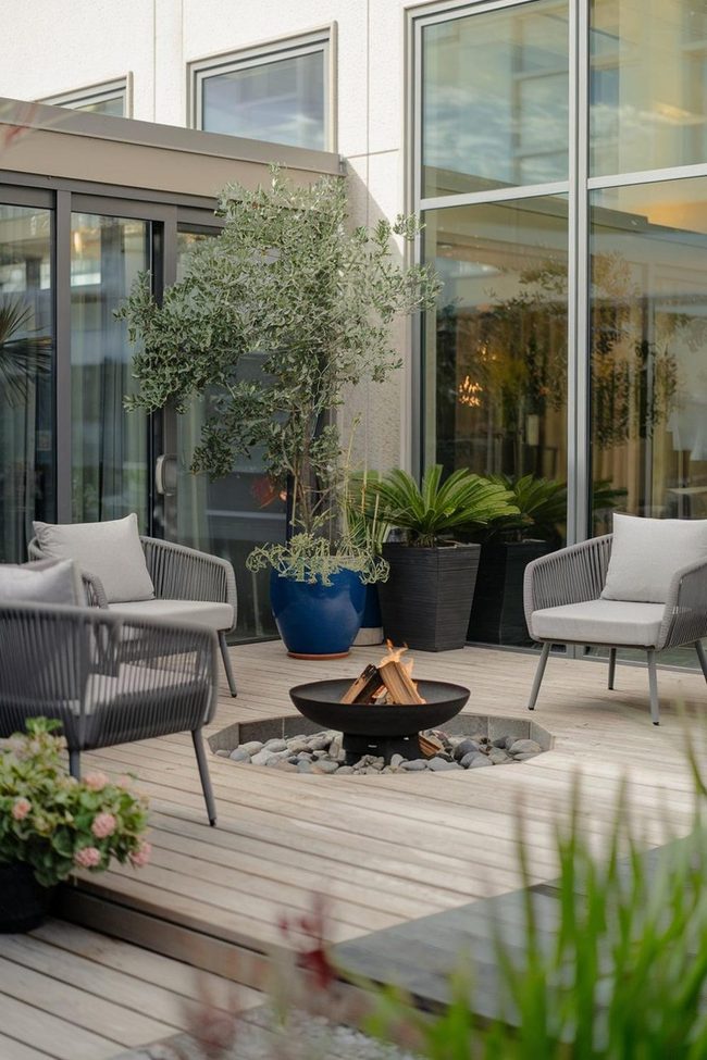 Fire Pit Center Patio Feature