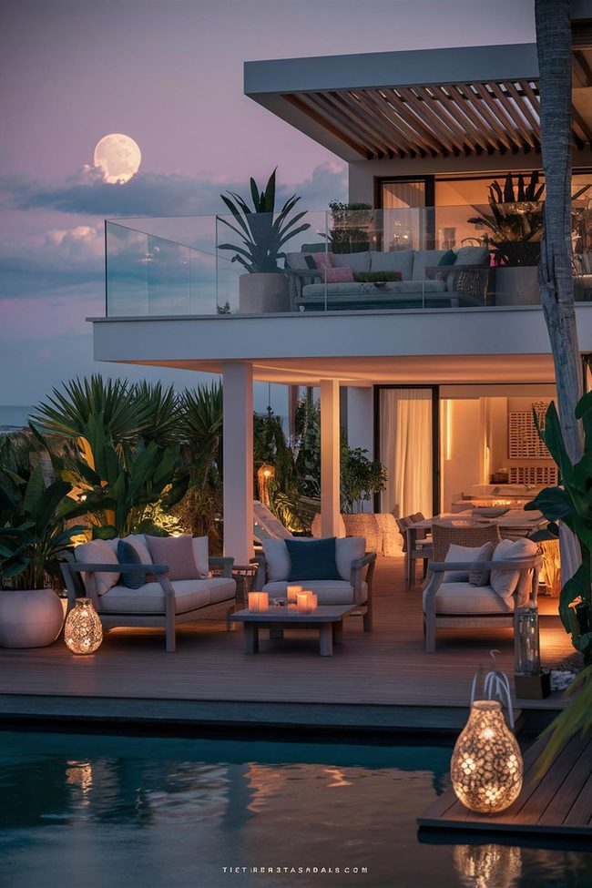 Colorful Mosaic Tiles Mediterranean Deck