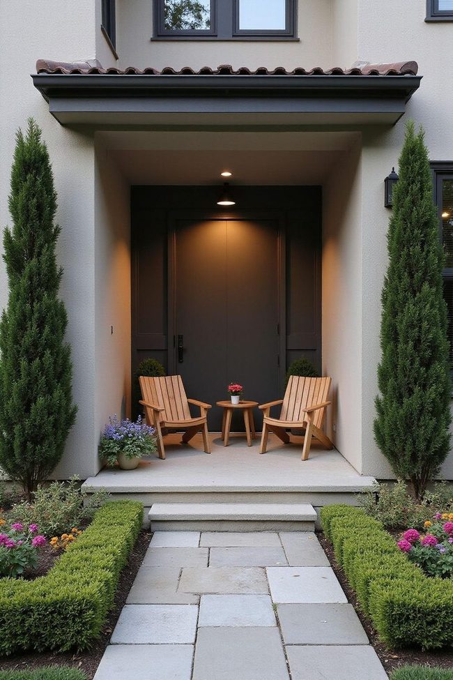 Front Entry Chairs and Plants