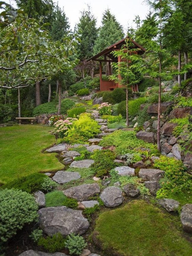 Moss Stone Pathways Through Green