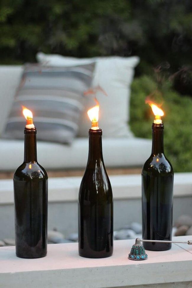 Colorful Glass Bottle Flames