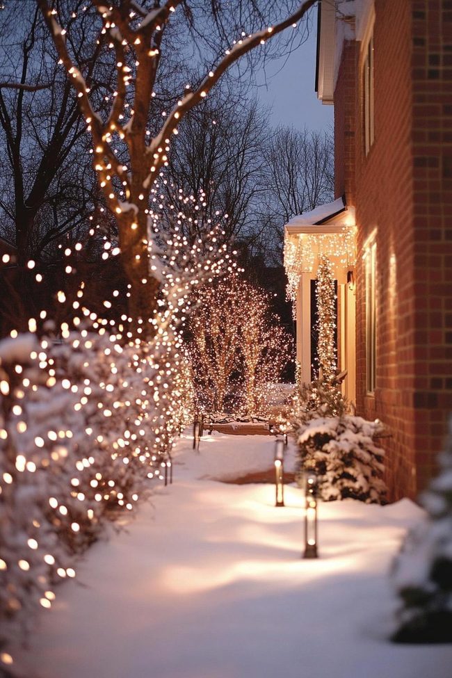 Uplit Trees And Architectural Glow