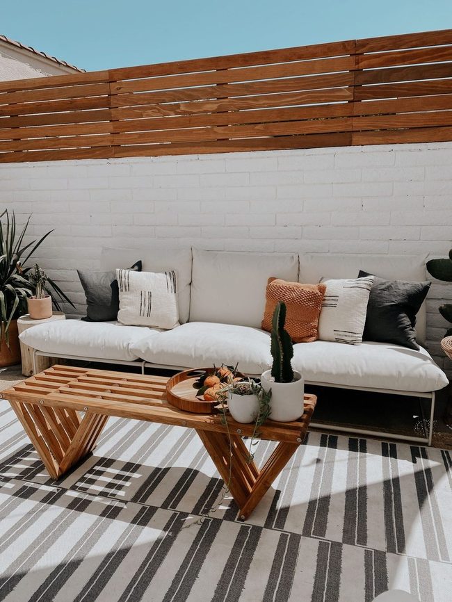 Wooden Slats Privacy Screen