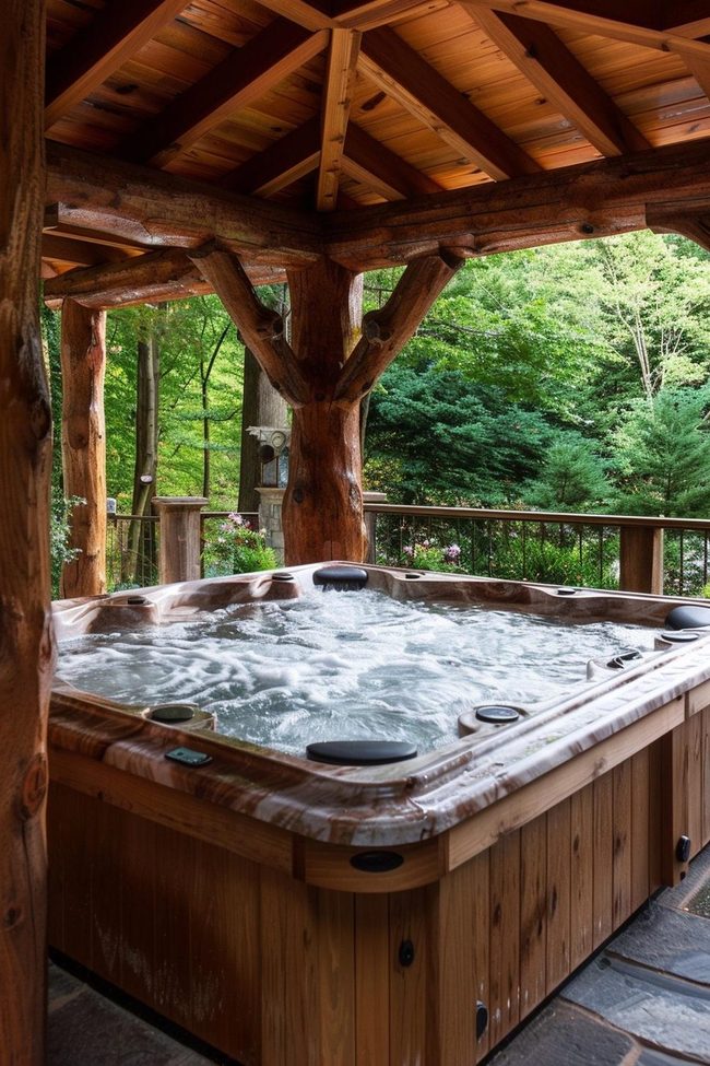 Wooden Gazebo Shelters Hot Tubs