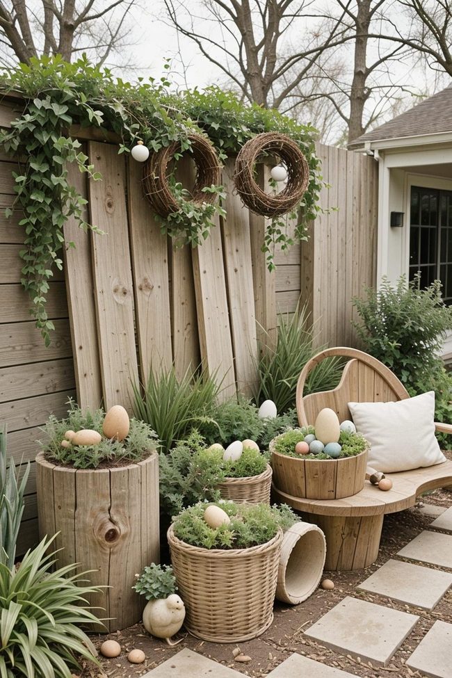 Natural Timber and Greenery Easter