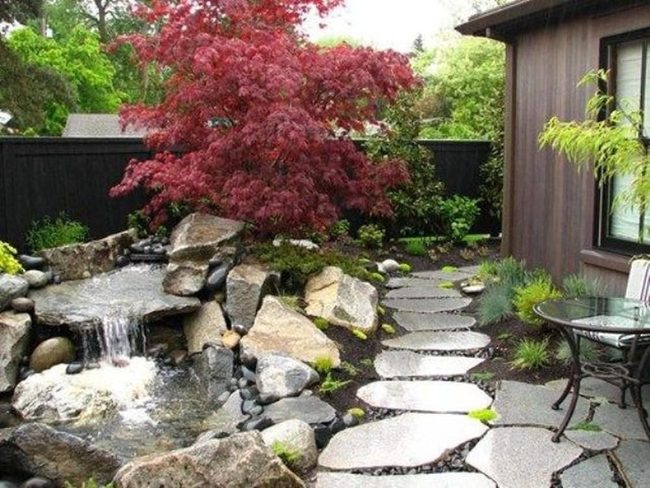 Red Maple Waterfall Garden