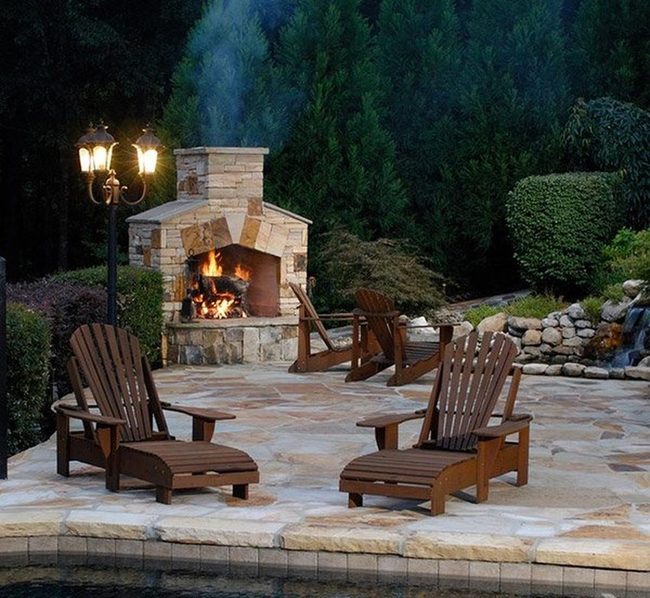Stone Fireplace Gathering Space