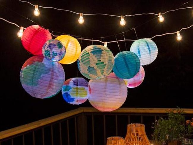 Watercolor Glass Lanterns For Gardens
