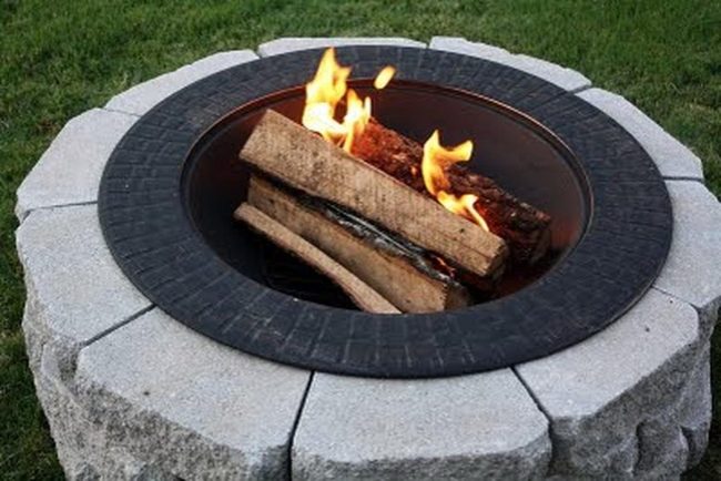 Black Metal Fire Pit Stone